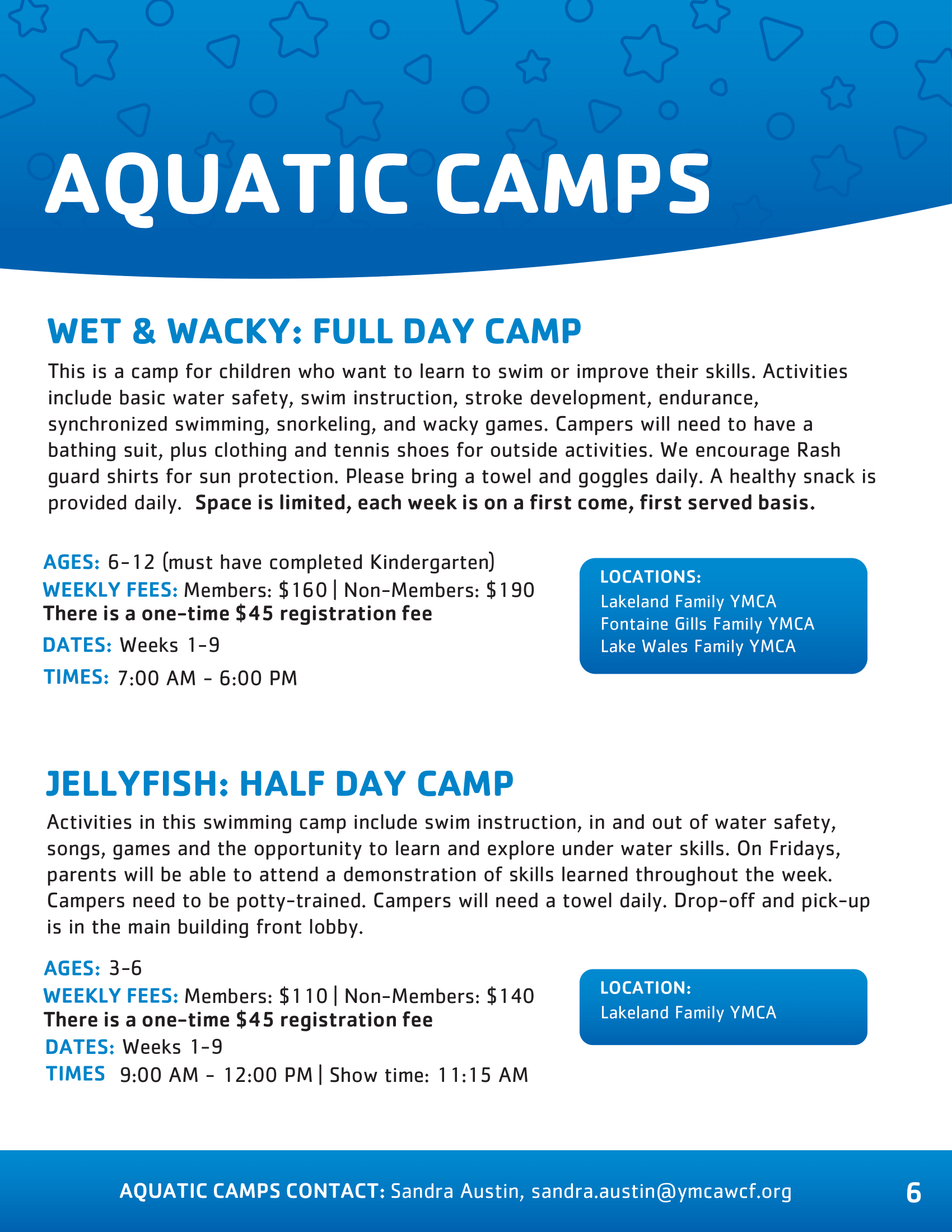 swim camp flyer